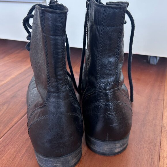 Men's Steve Madden Black Leather Boots Size 10 - Picture 4 of 4